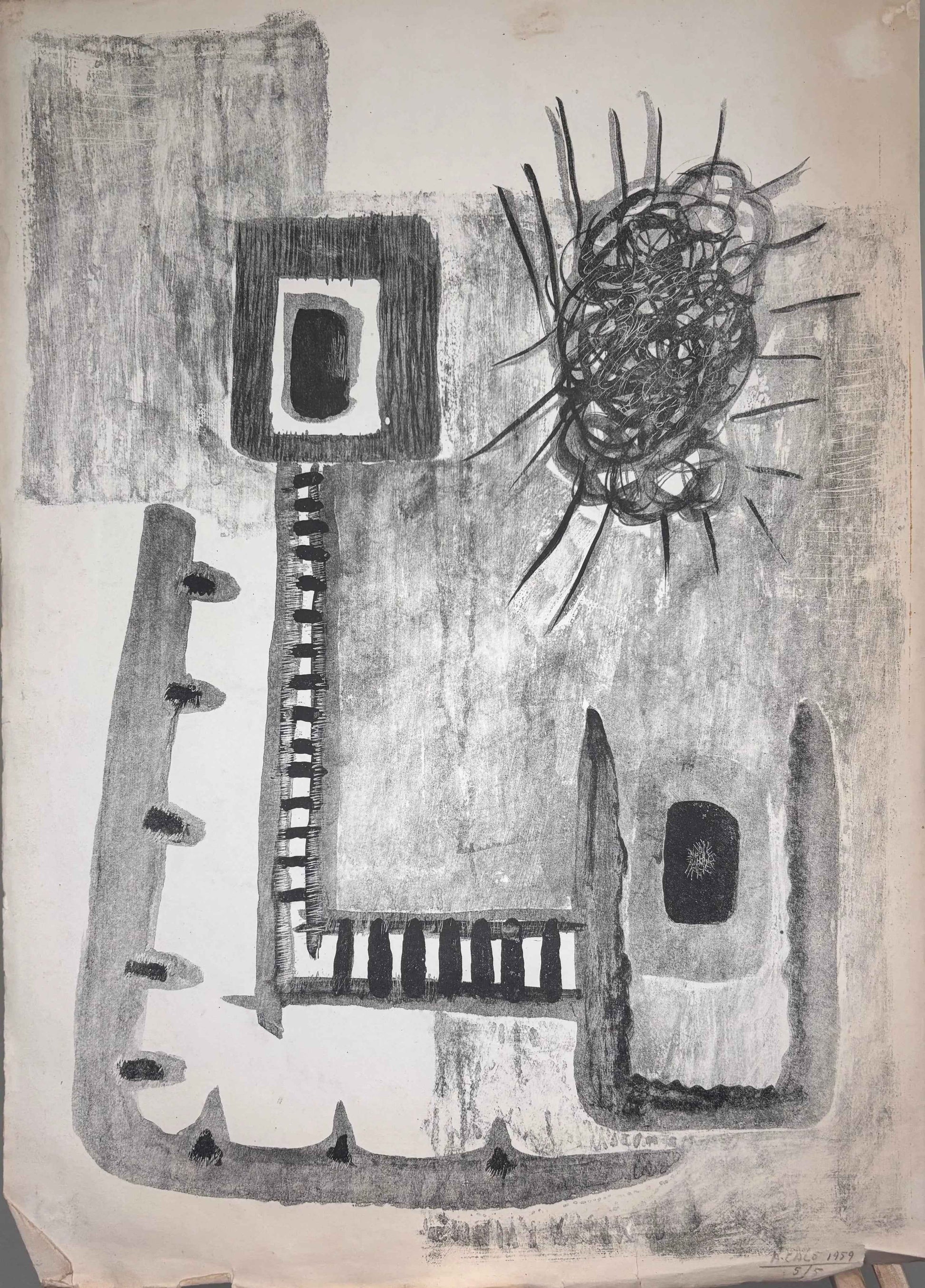 ALDO CALO' - LITOGRAFIA 1959 - Galleria d'arte Il Babuino